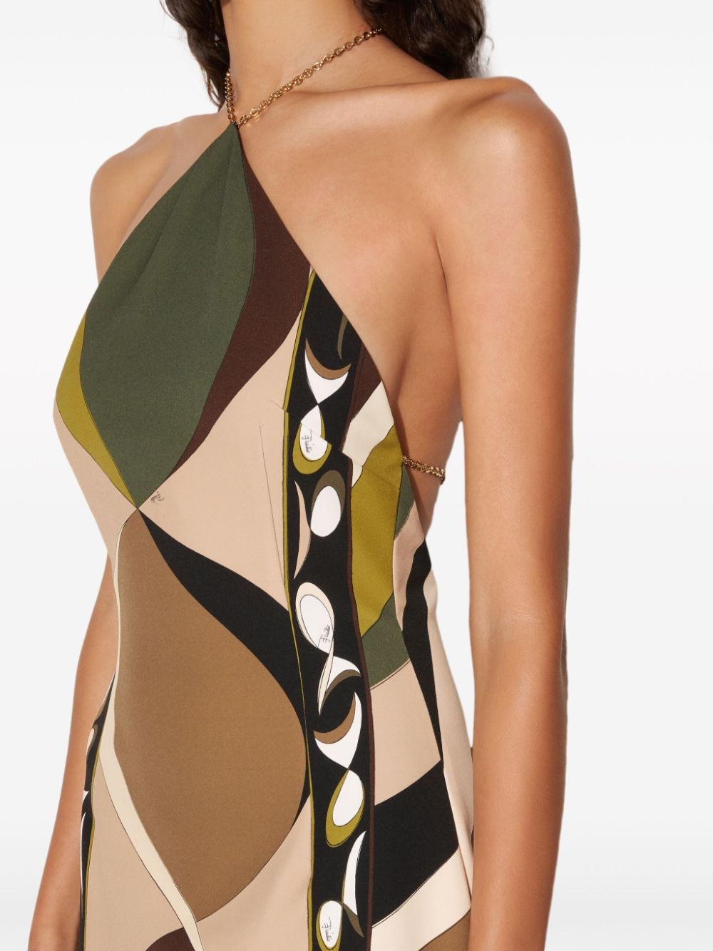 Pesci-print halterneck dress - 5