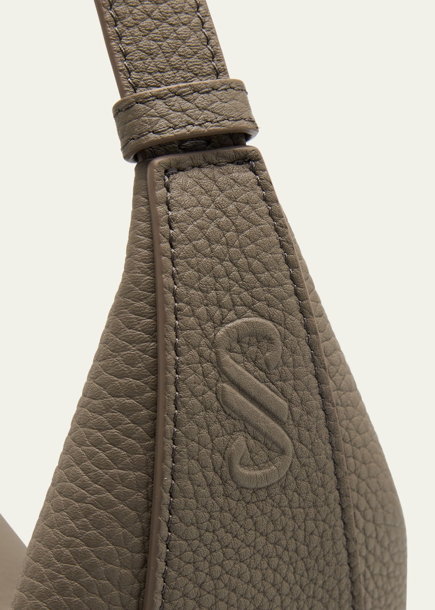Slide Pebbled Leather Shoulder Bag - 5