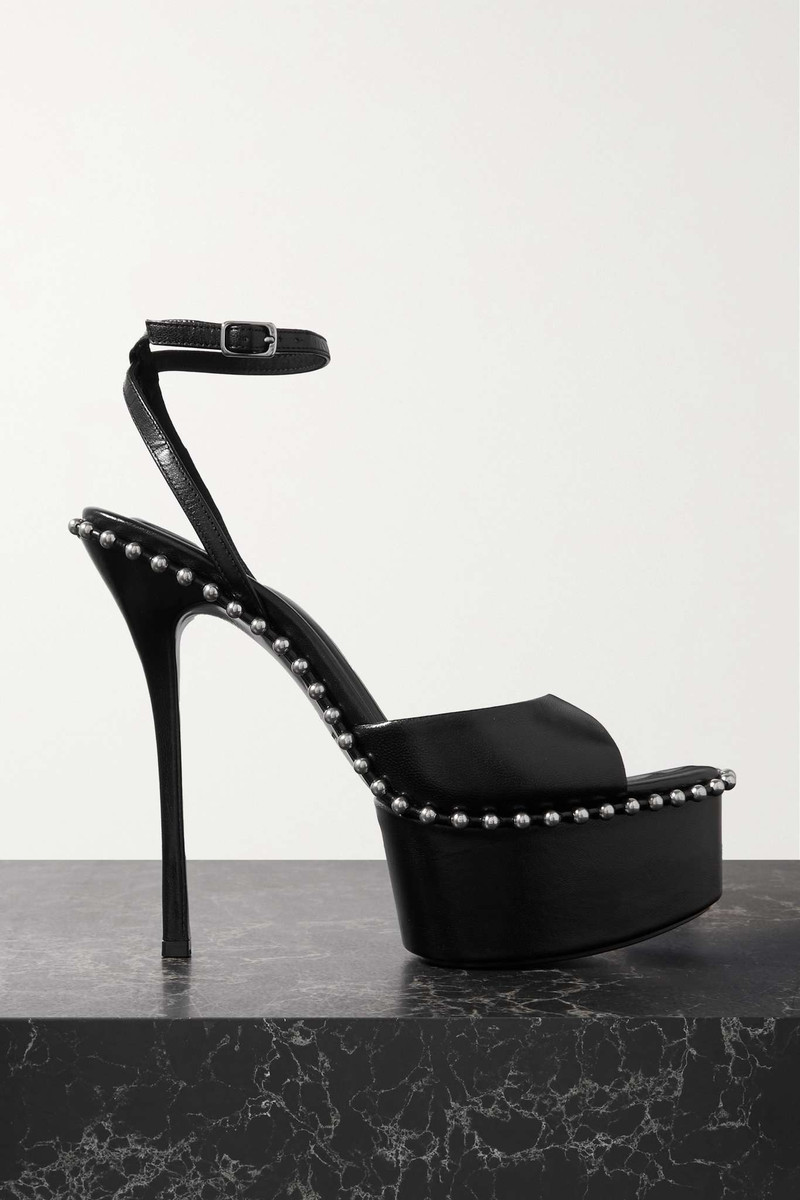 Nova studded leather platform sandals 1
