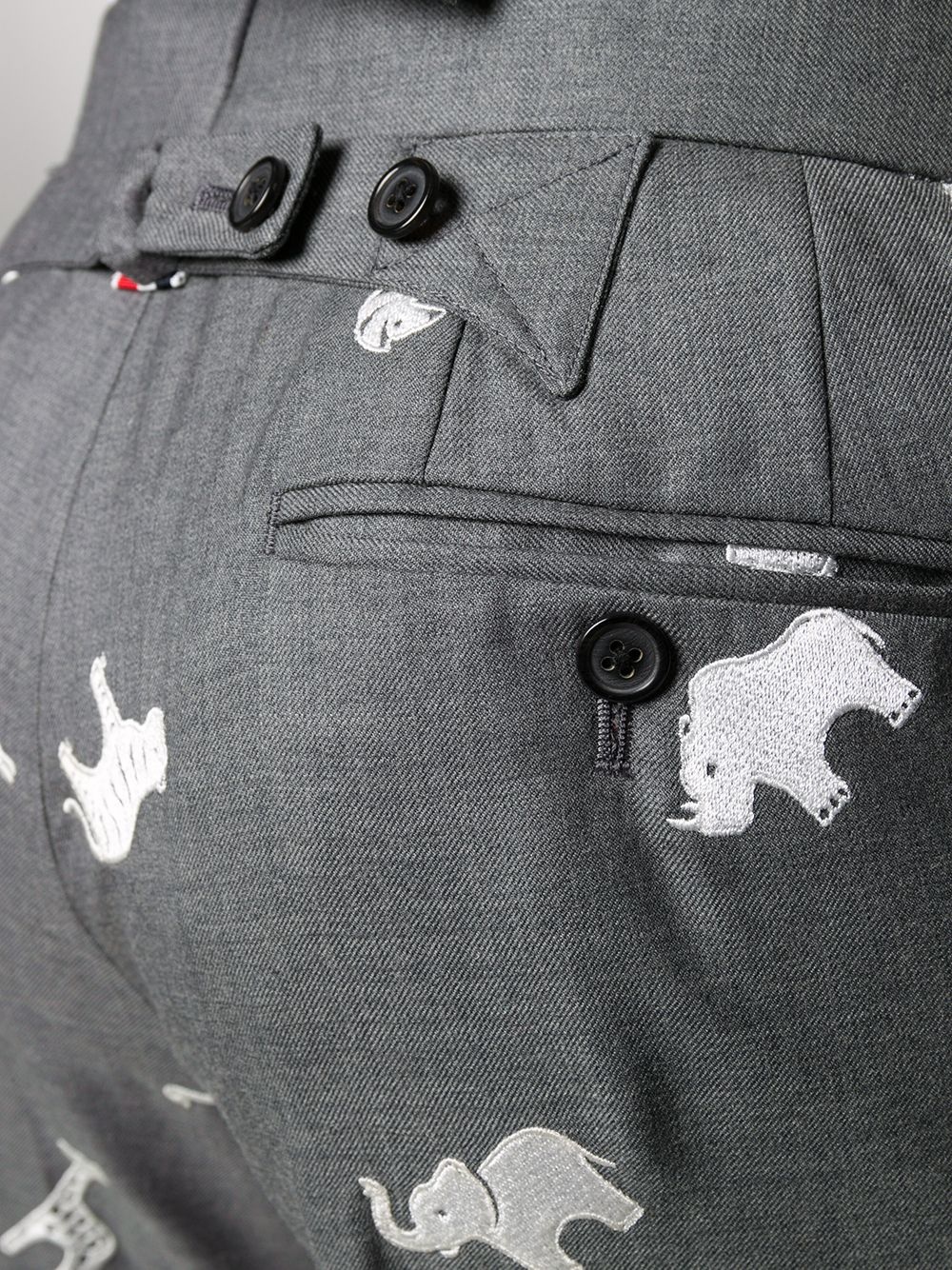 animal-embroidered cropped trousers - 5