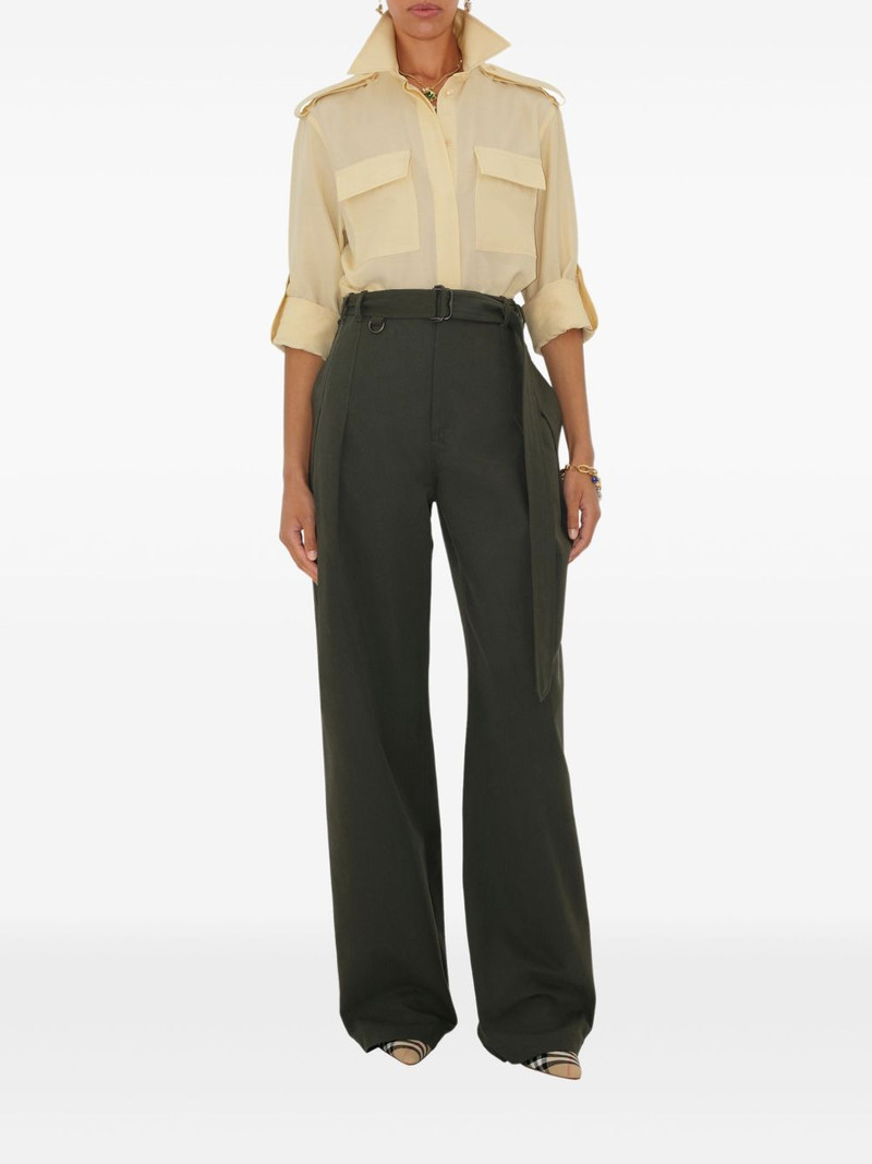 Burberry pleated belted trousers outlook