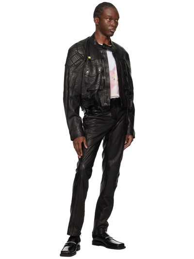 Martine Rose Black Paneled Leather Pants outlook