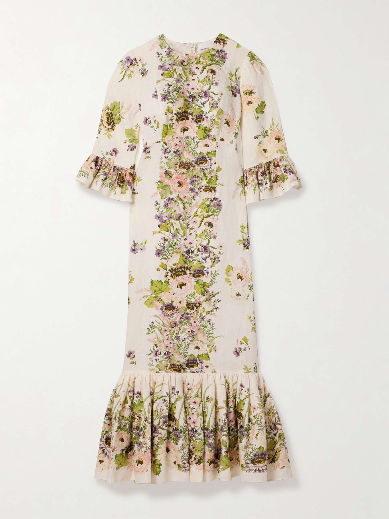 Halliday ruffled floral-print linen midi dress - 1