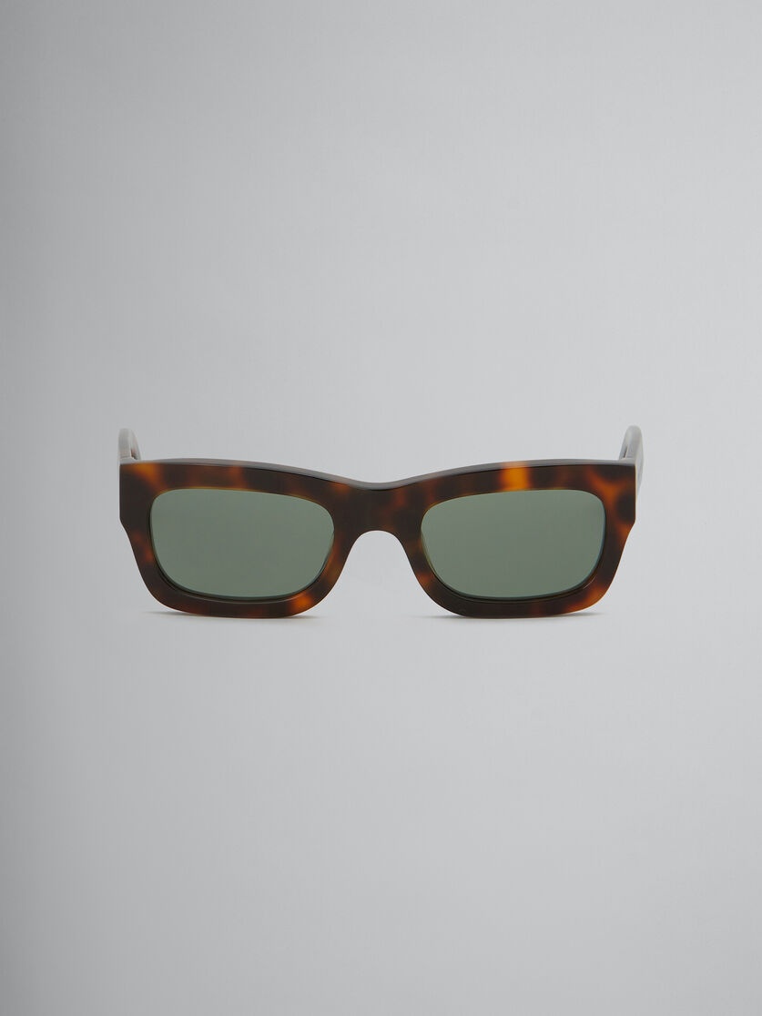 KAWASAN FALLS HAVANA ACETATE RECTANGULAR SUNGLASSES - 1