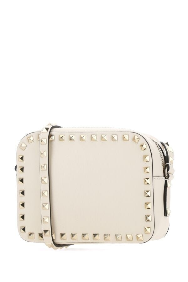 Ivory leather small Rockstud crossbody bag - 2