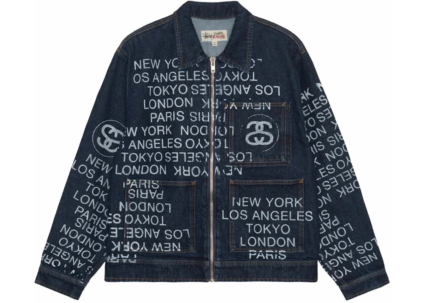 Stussy Zip Work Denim City Link Jacket One Wash - 1