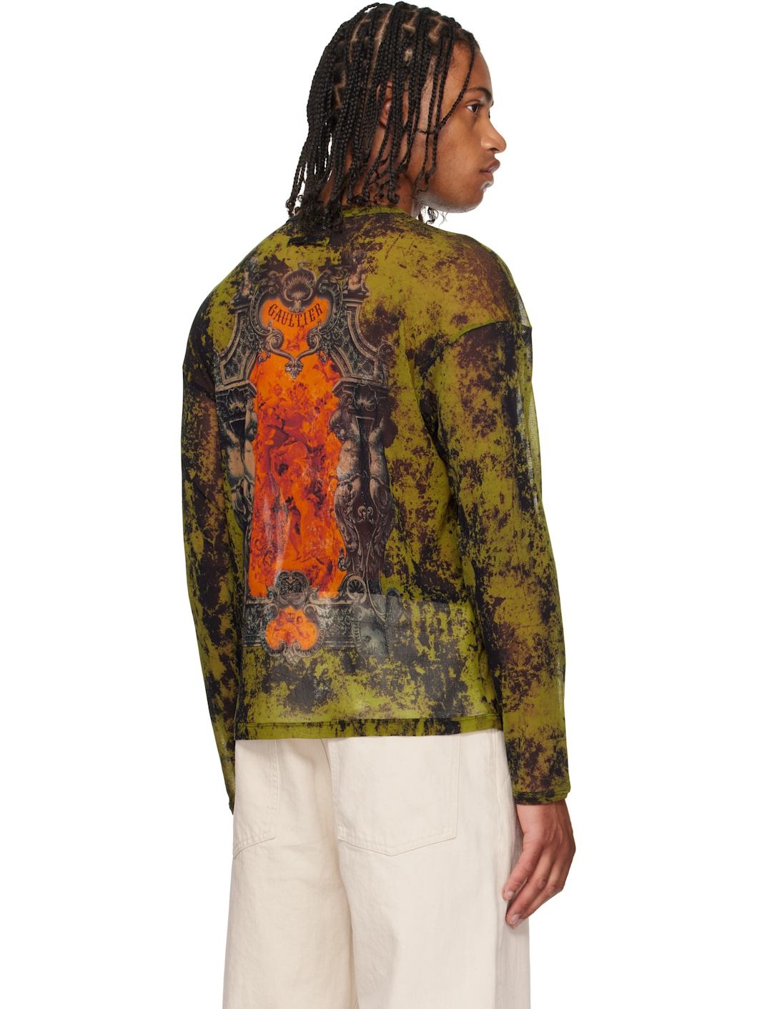 Black & Khaki 'The Oversized Médaillon' Top - 3