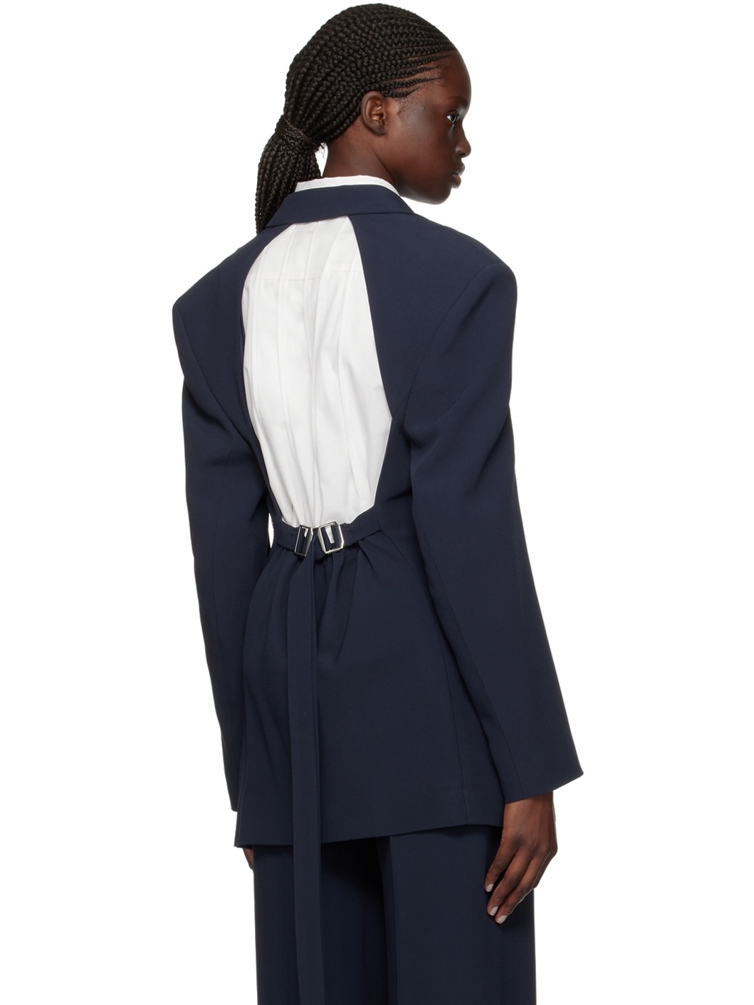 Navy Cutout Blazer - 3