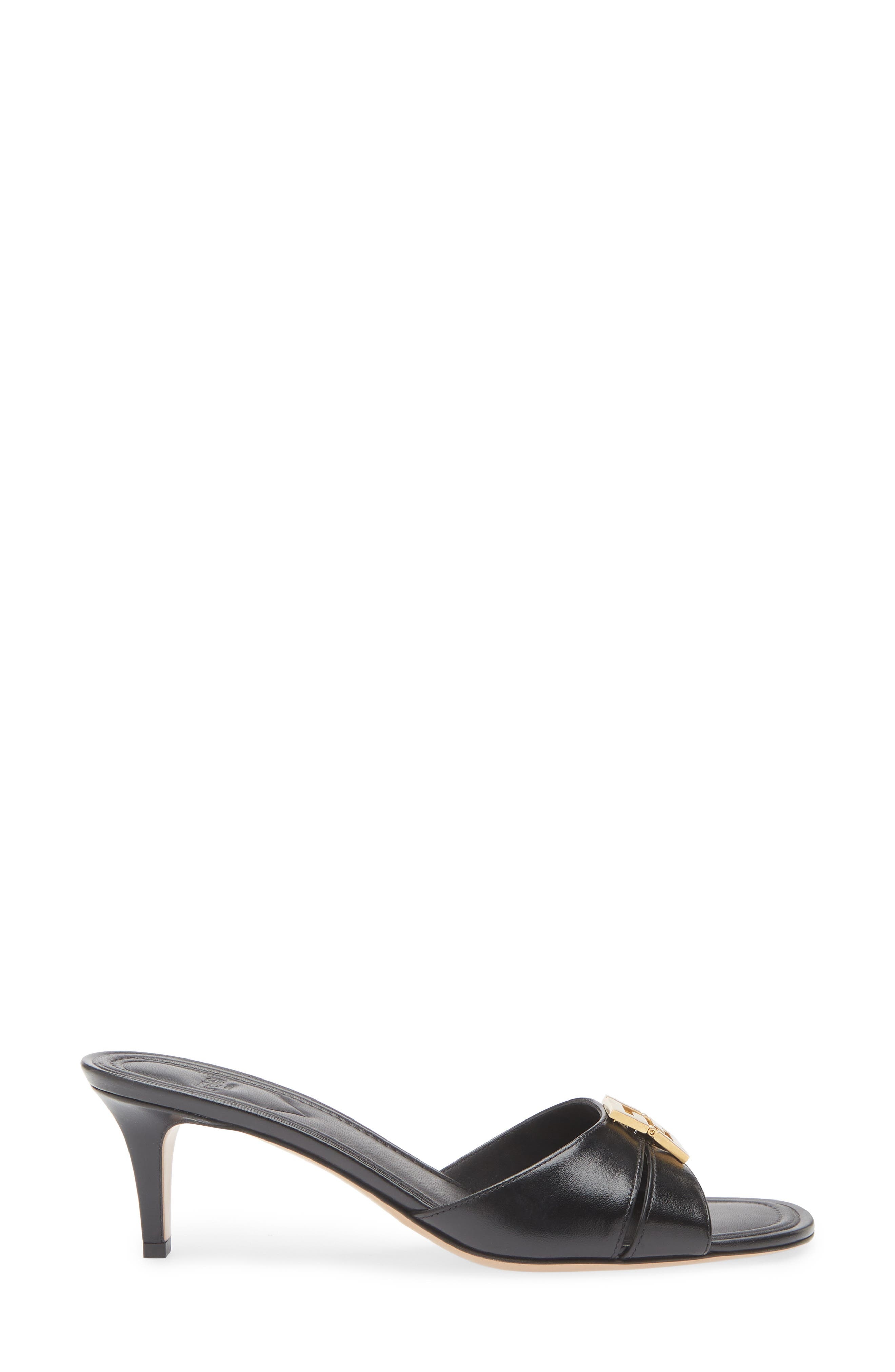 Fendi FFold Kitten Heel Slide Sandal in Black at Nordstrom - 3