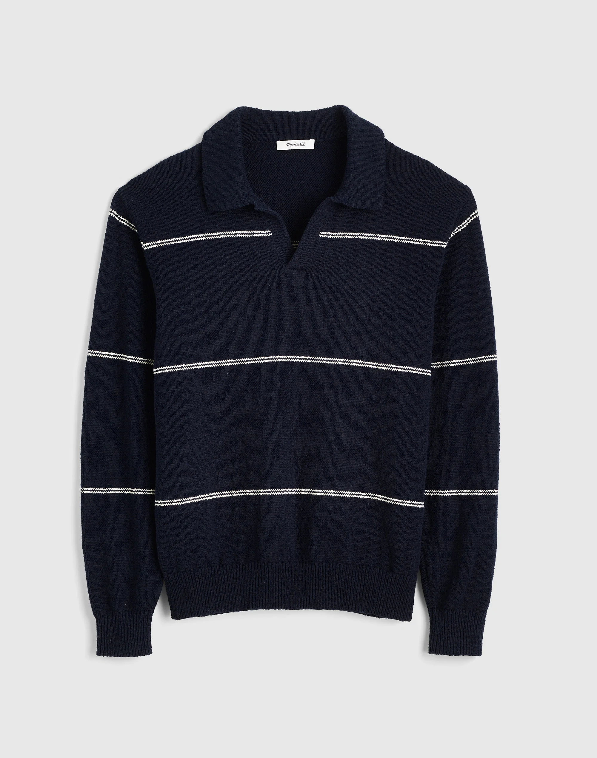 Johnny-Collar Sweater Polo in Textured Cotton - 1