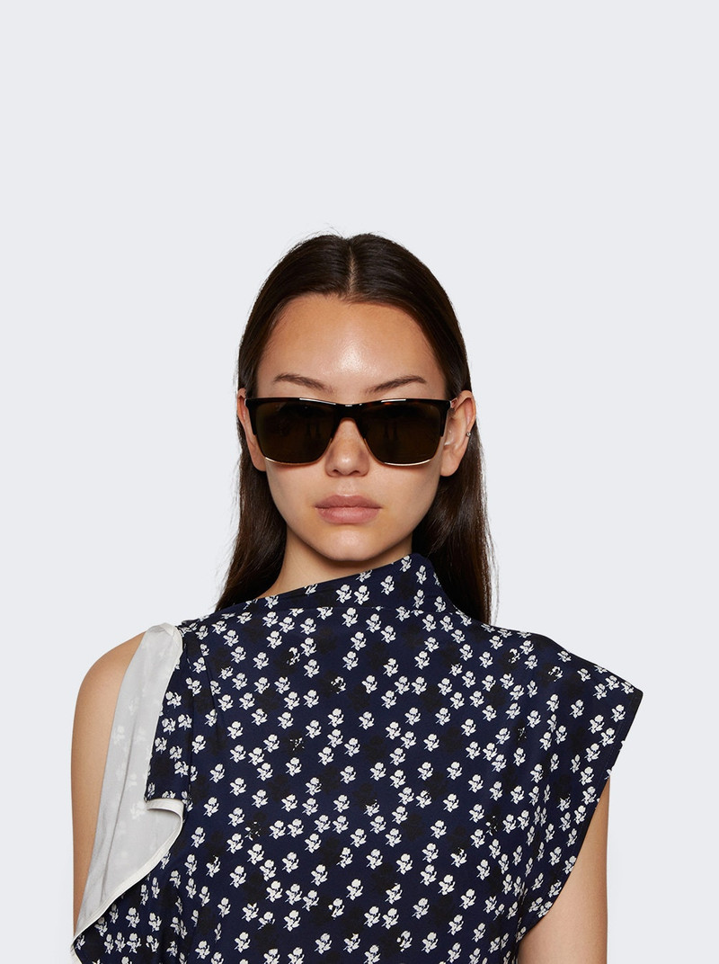 SAINT LAURENT Half-rim Wellington Sunglasses Tortoiseshell outlook