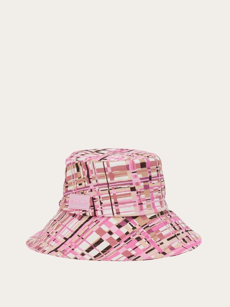 CHECK PRINT BUCKET HAT - 5