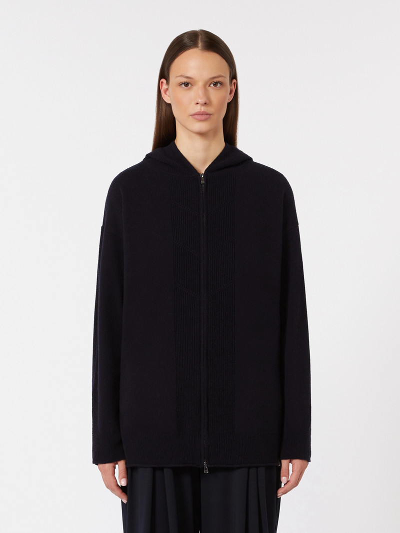 CRUSCA Cashmere hooded cardigan - ULTRAMARINE 3