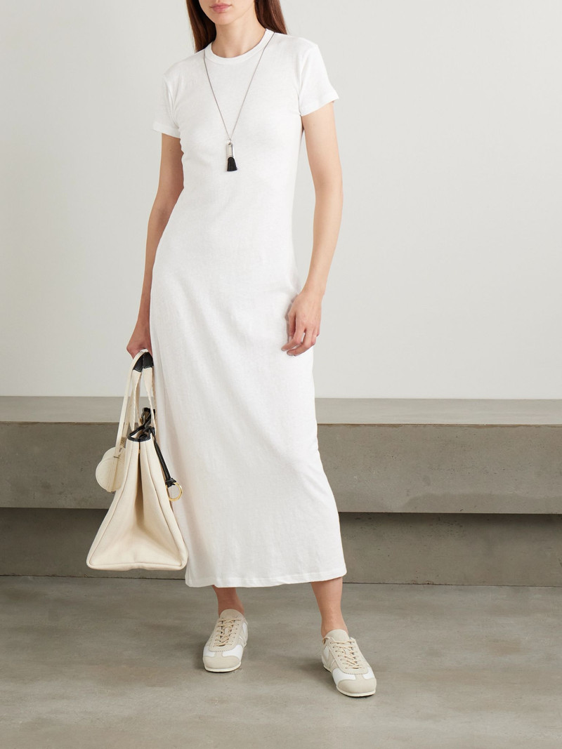 LESET Laura recycled cotton-jersey maxi dress White outlook