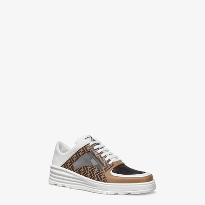 FENDI Brown leather low tops outlook