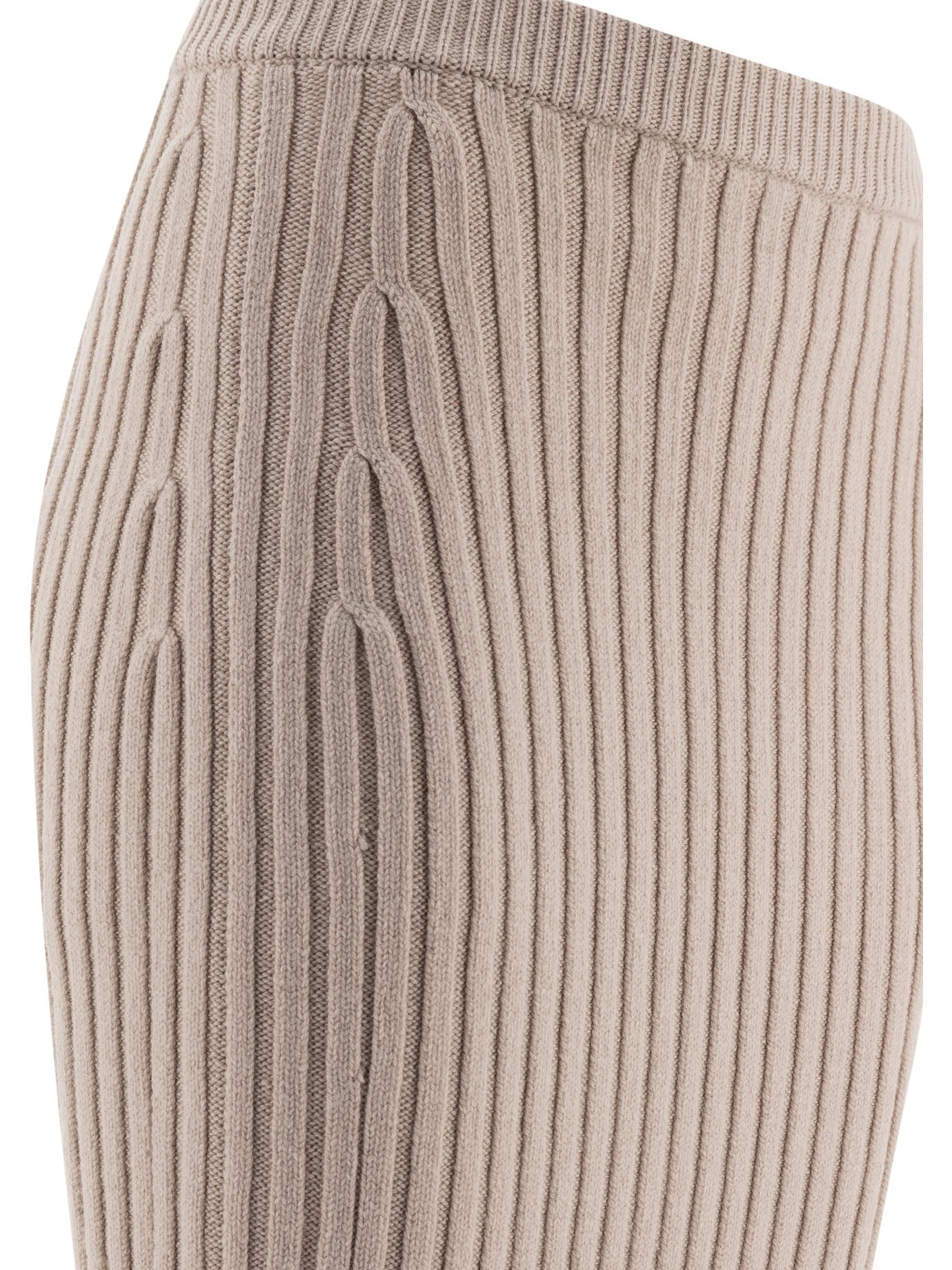 Wool And Cashmere Knit Skirt Skirts Beige - 4