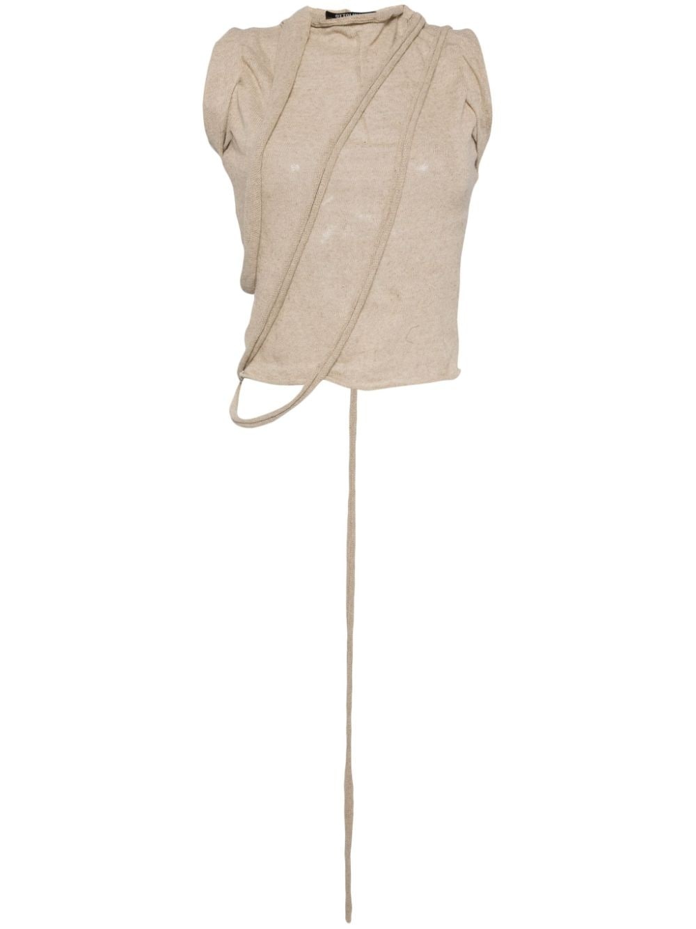 strap-detail sleeveless top - 1