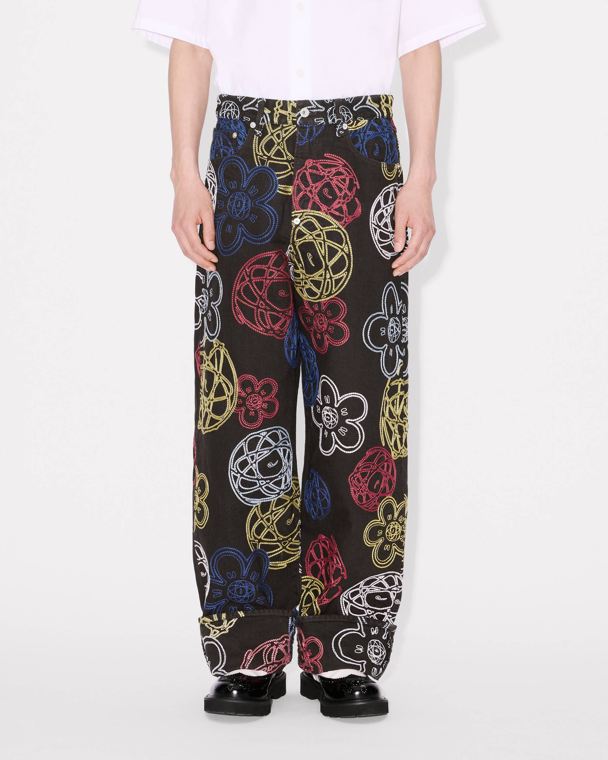'Kenzo x Futura 2000' embroidered wide fit pants - 3