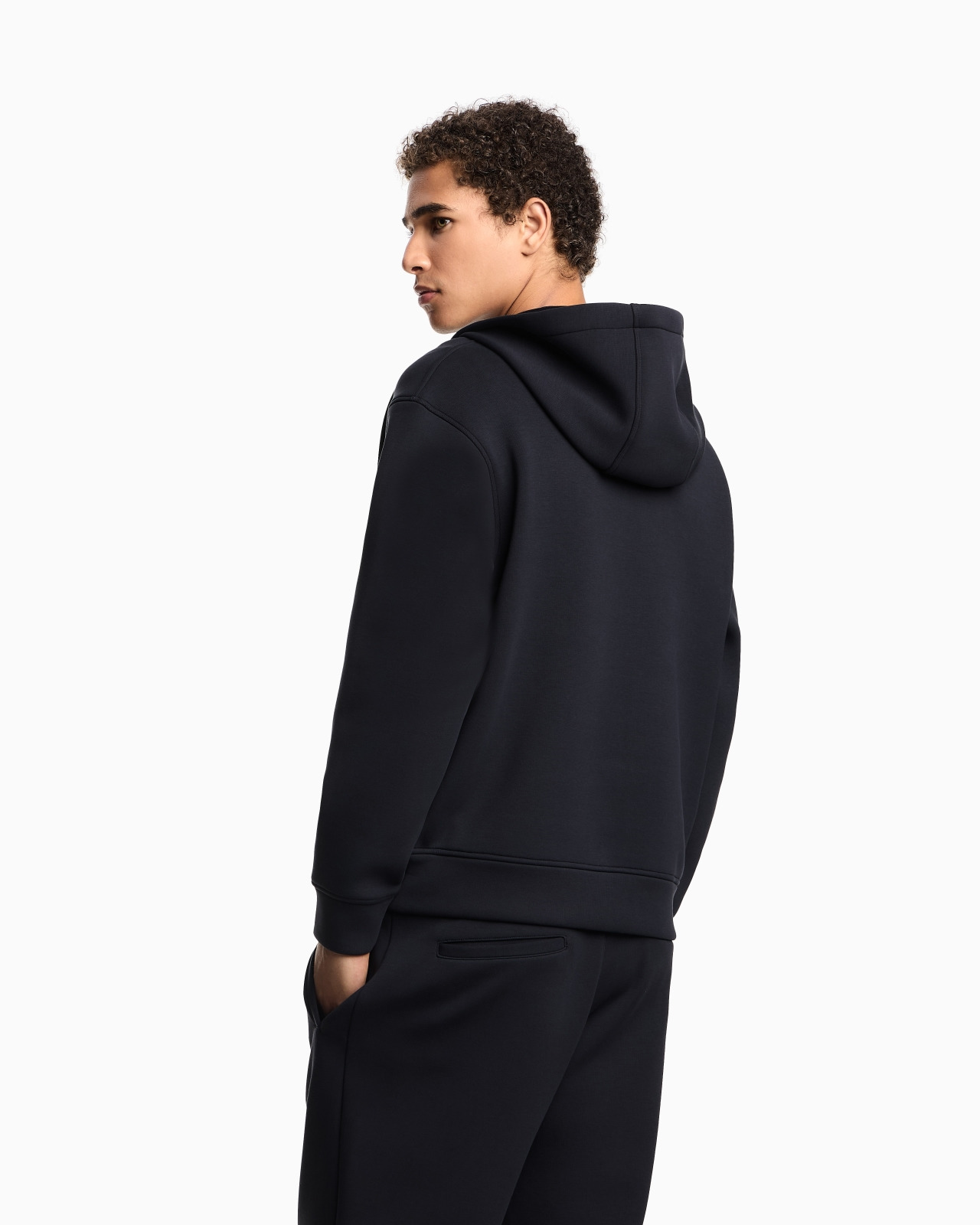 ASV LYOCELL-BLEND BONDED JERSEY ZIP-UP SWEATSHIRT WITH HOOD - 3