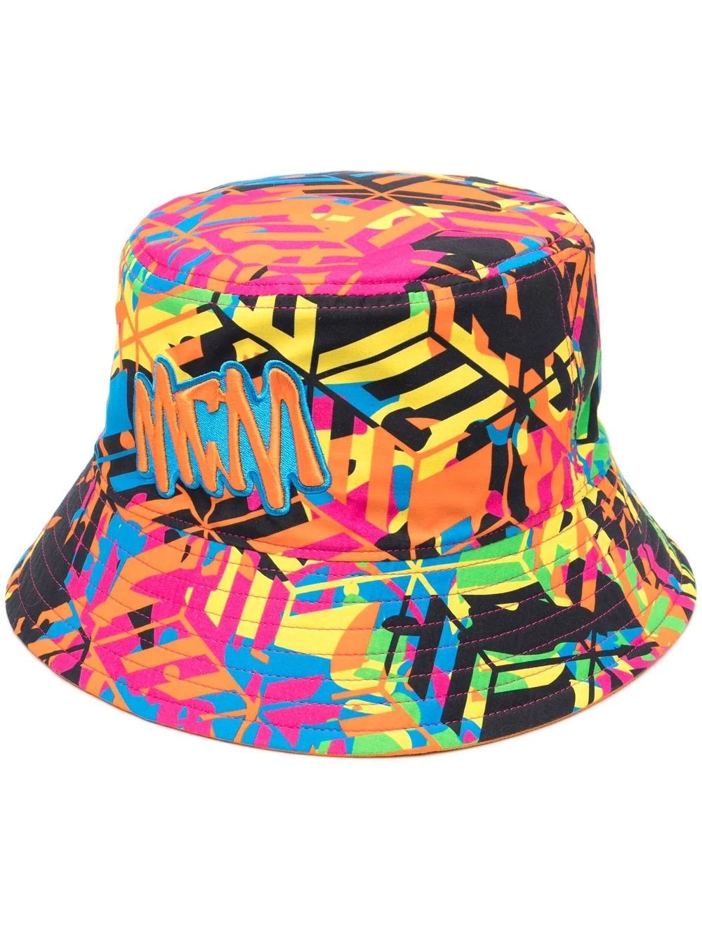 Cubic monogram-print bucket hat - 1