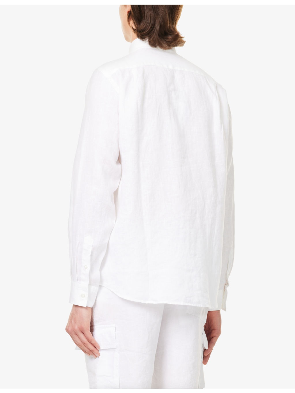 Caroubis logo-embroidered linen shirt - 4
