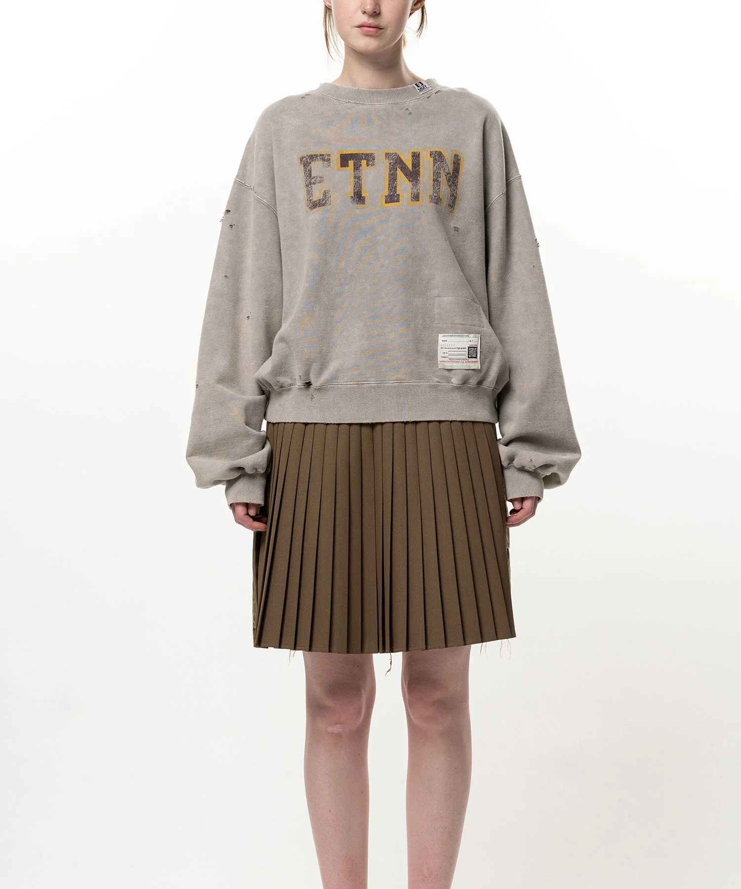 Bleached College Print Sweatshirt - 1