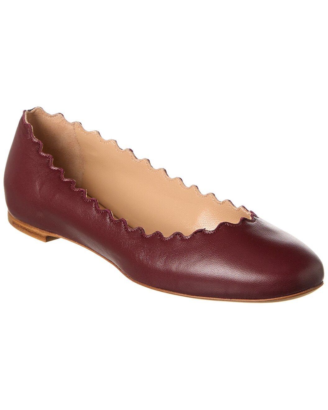 Chloé Lauren Scalloped Leather Ballerina Flat - 1