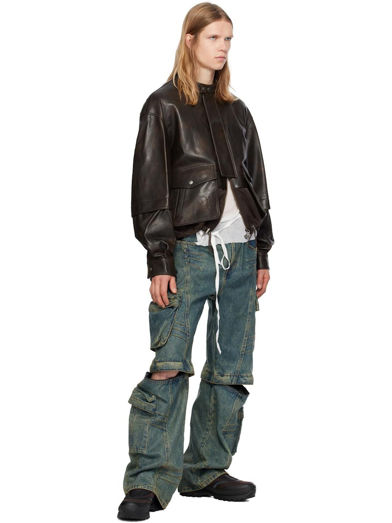 Andersson Bell Brown Quilted Bomber Leather Jacket outlook