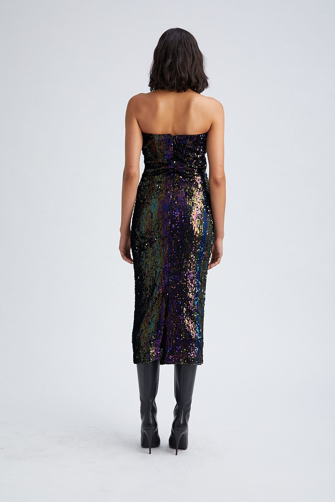 MULTI COLOR SEQUIN TUBE DRESS - 7