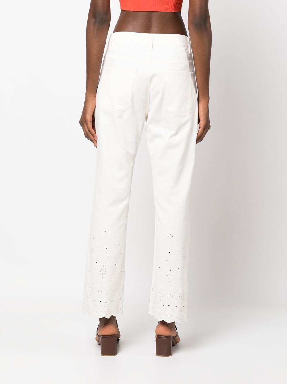 Noemie eyelet-embroidered straight jeans - 4