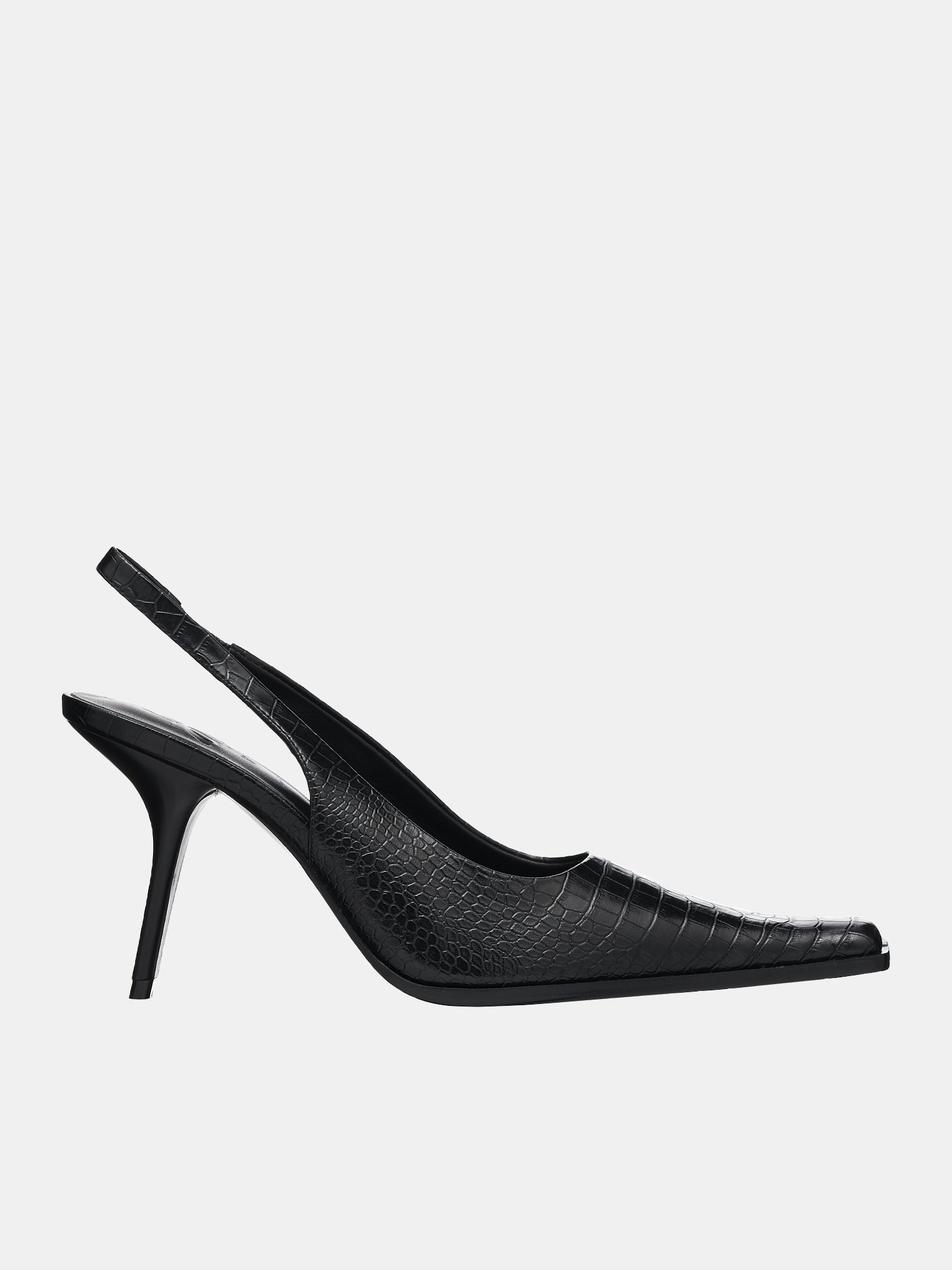 Croc Slingback Heels - 1