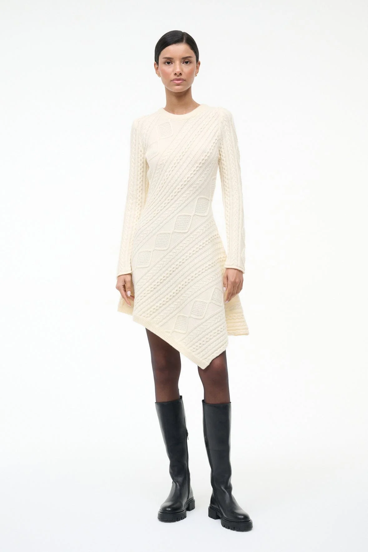 STAUD EVA SWEATER DRESS IVORY - 1