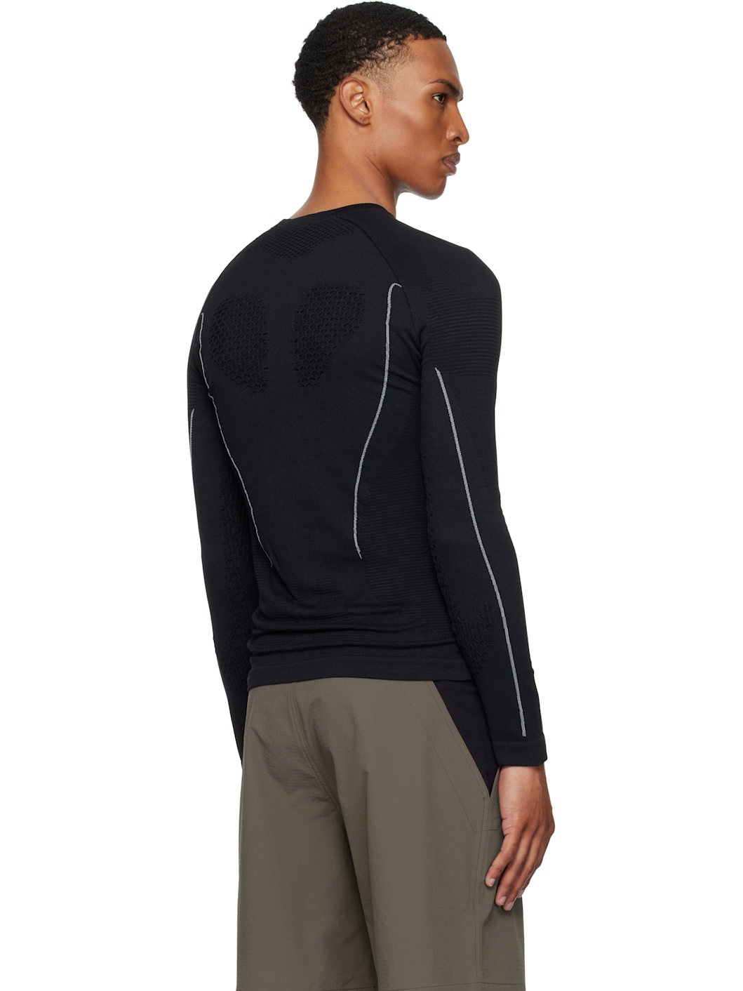 Black Seamless Long Sleeve T-shirt - 3