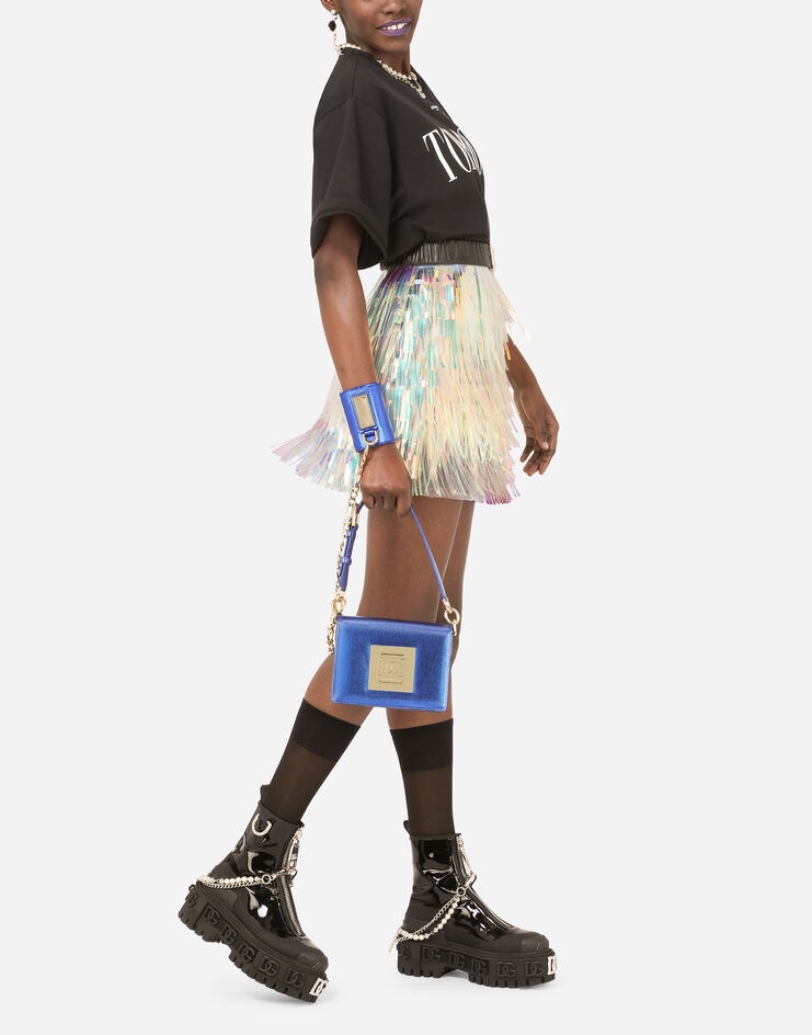 Holographic-effect fringed miniskirt - 6