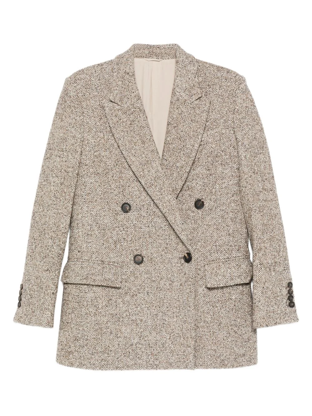 double-breasted tweed jacket - 1