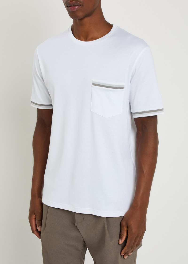 Herno Herno Striped-trim Cotton T-shirt outlook