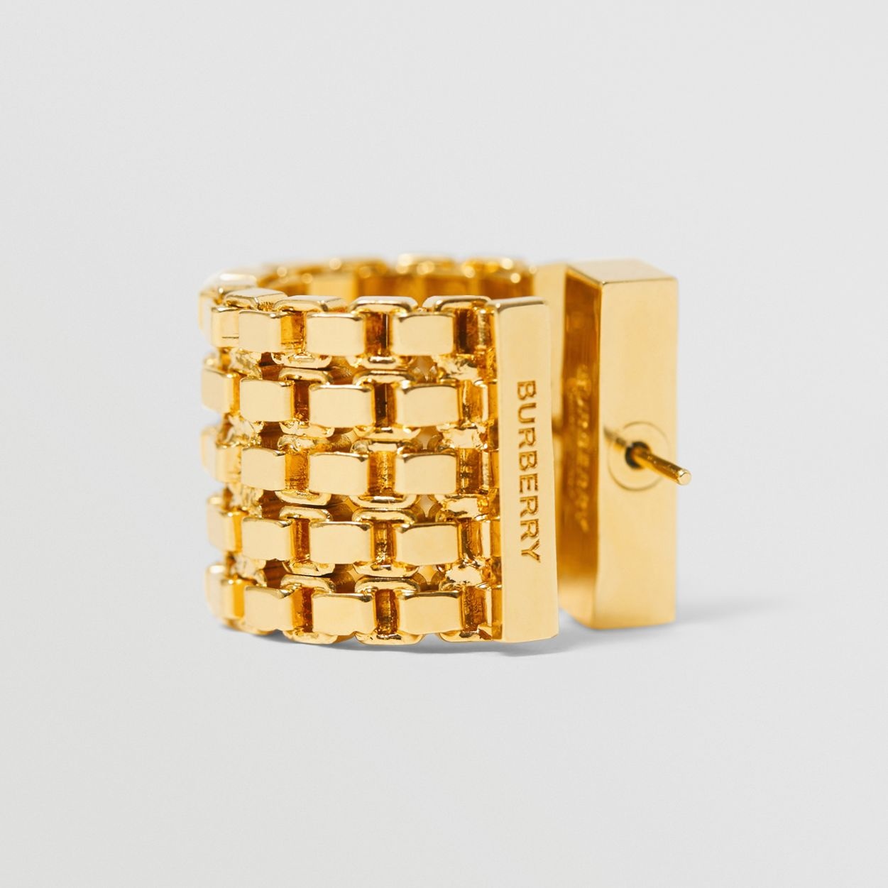 Gold-plated Chain-link Hoop Earrings - 2