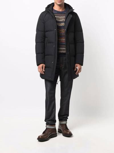 Herno hooded knee-length padded coat outlook