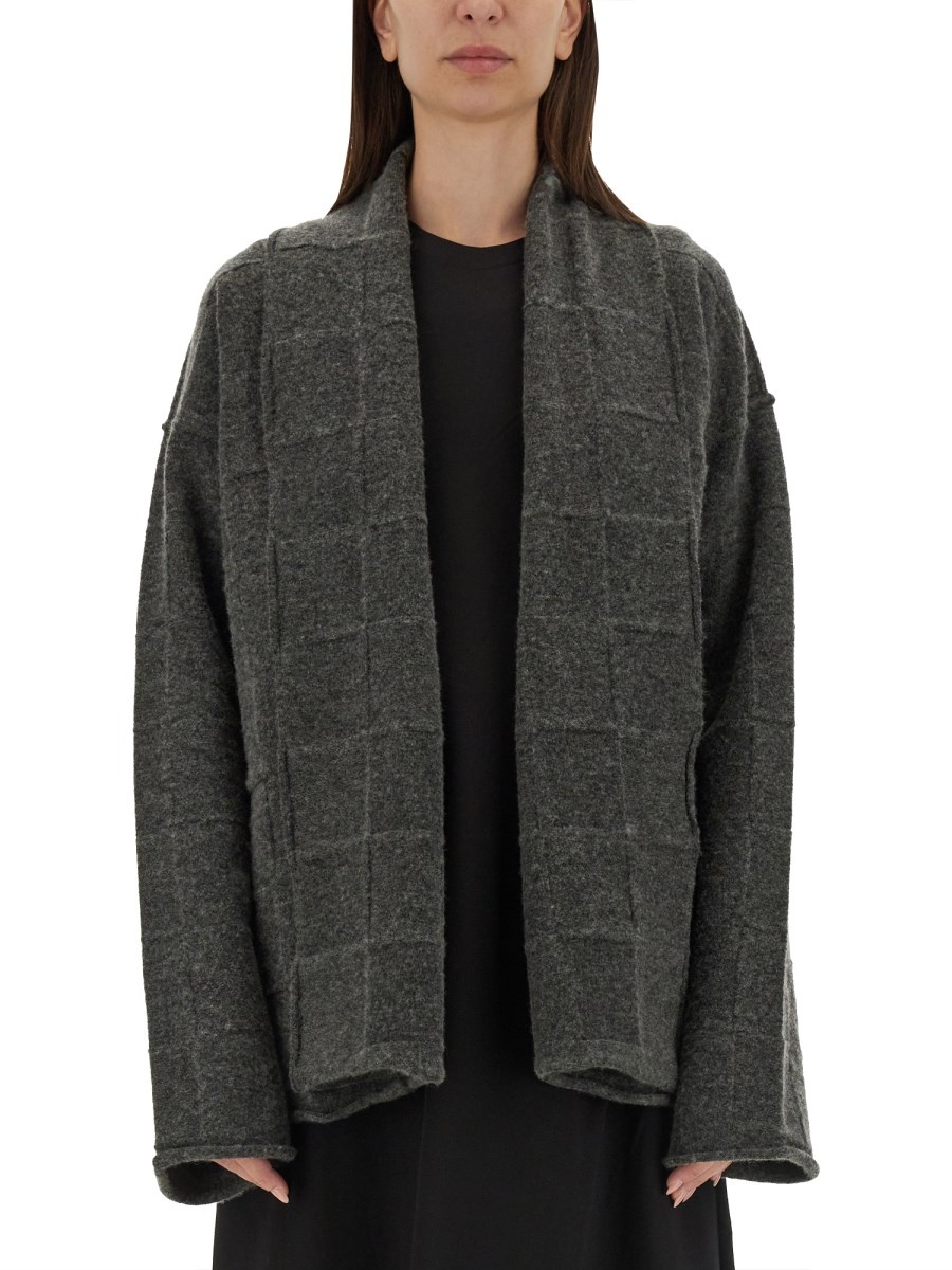 OVERSIZE FIT WOOL CARDIGAN - 1