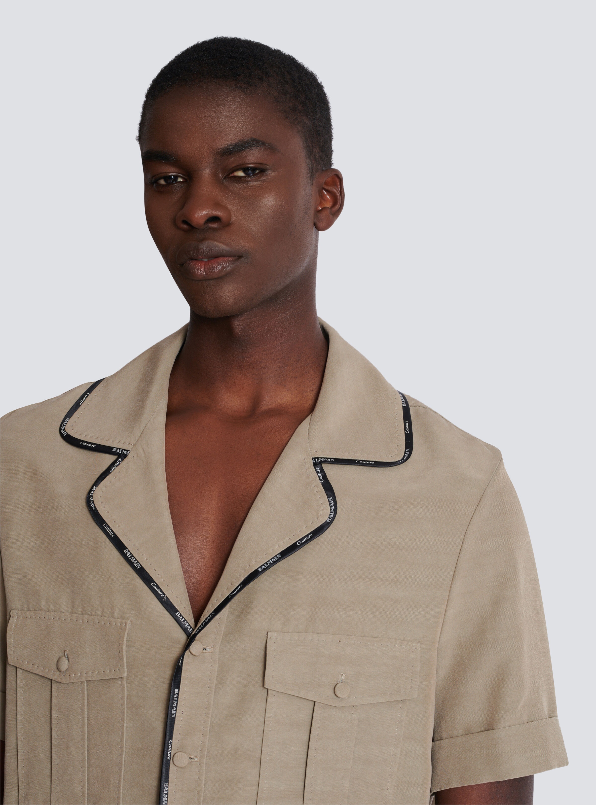 Cupro pyjama shirt with pockets - 7
