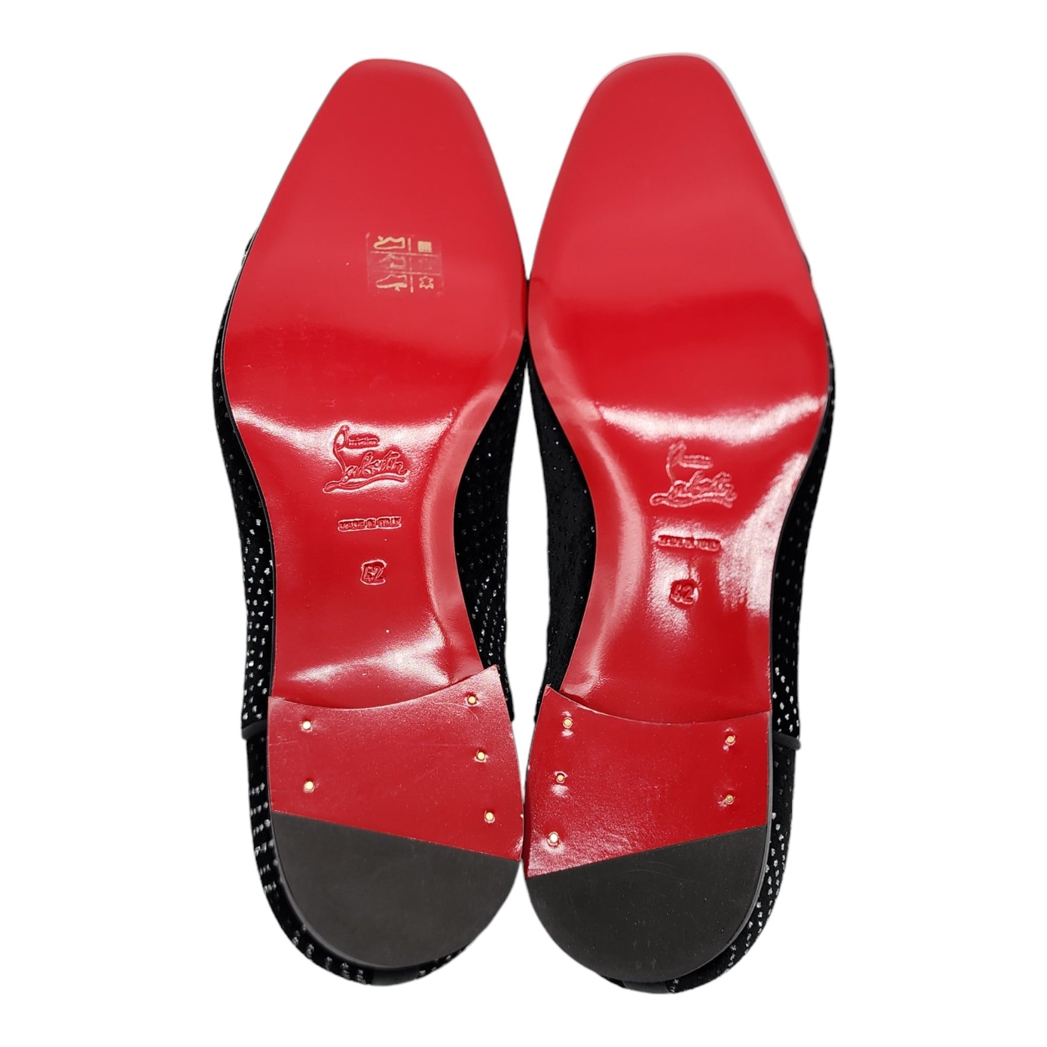Christian Louboutin Greggyrocks Studded Oxfords - Velvet - Black - 41.5 - 6