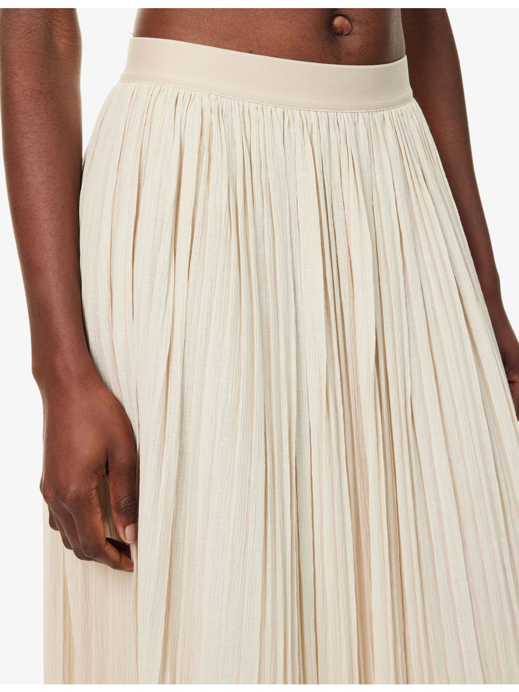 Cral Pleated Cotton-Blend Midi Skirt - 5