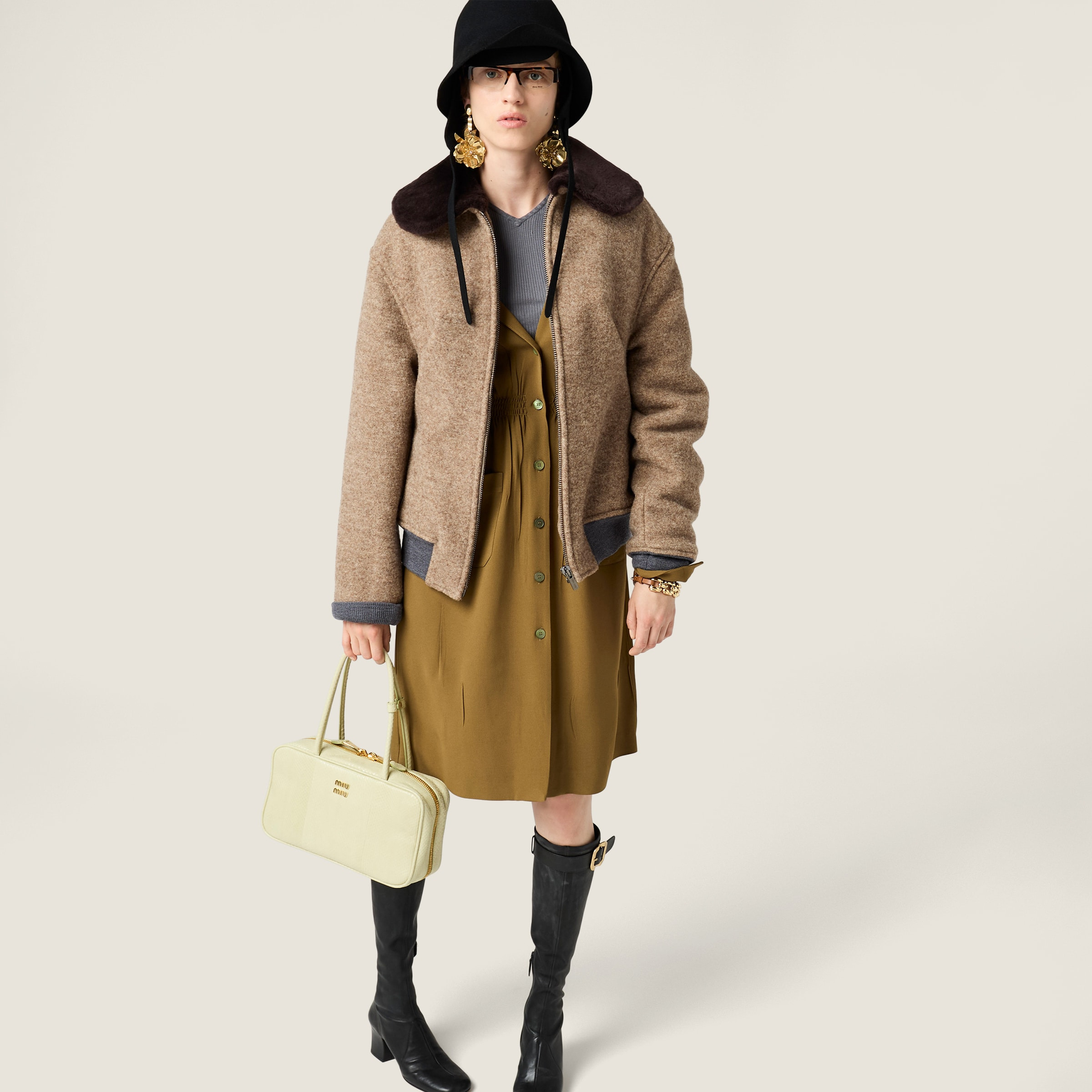 Shetland wool blouson jacket - 4
