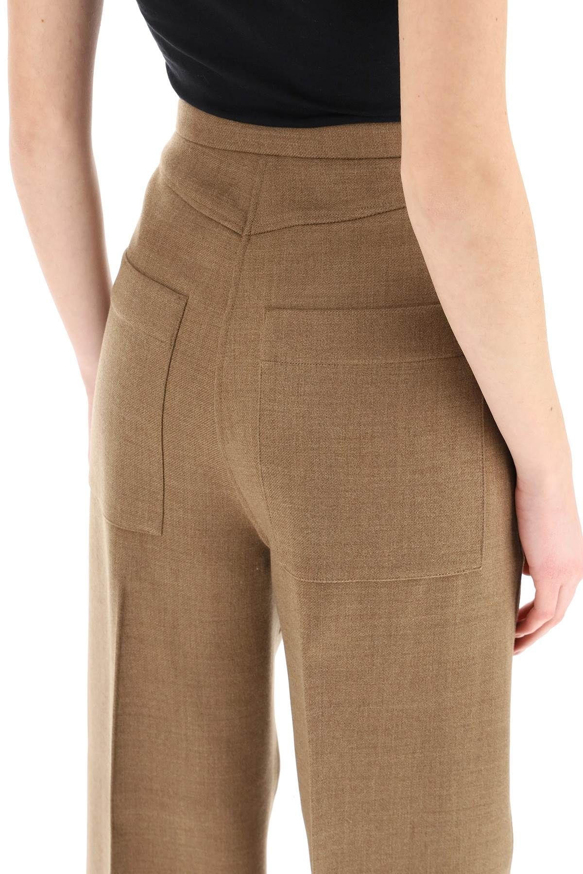 WIDE LEG BUSINESS WOOL TROUSERS - 5