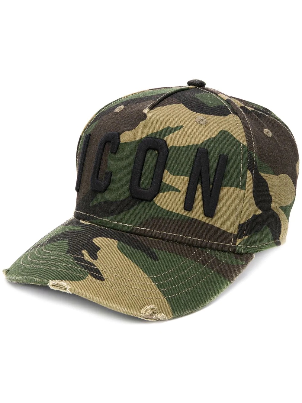 logo camouflage print cap - 1