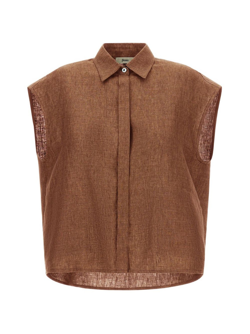 concealed-fastening sleeveless shirt 1