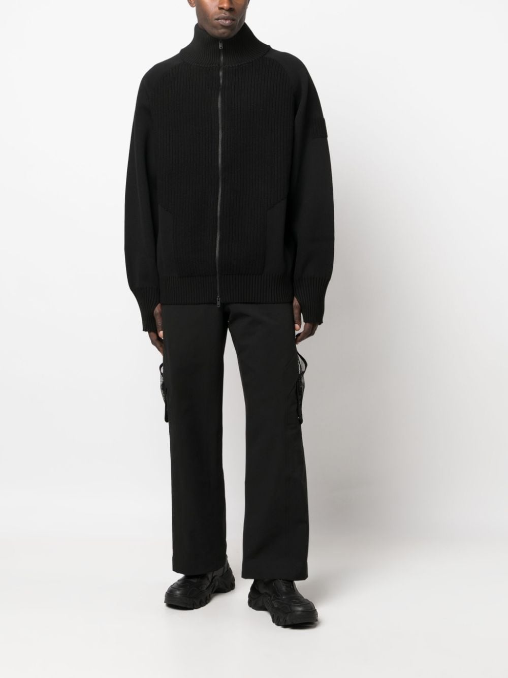 zip-fastening knitted sweatshirt - 2
