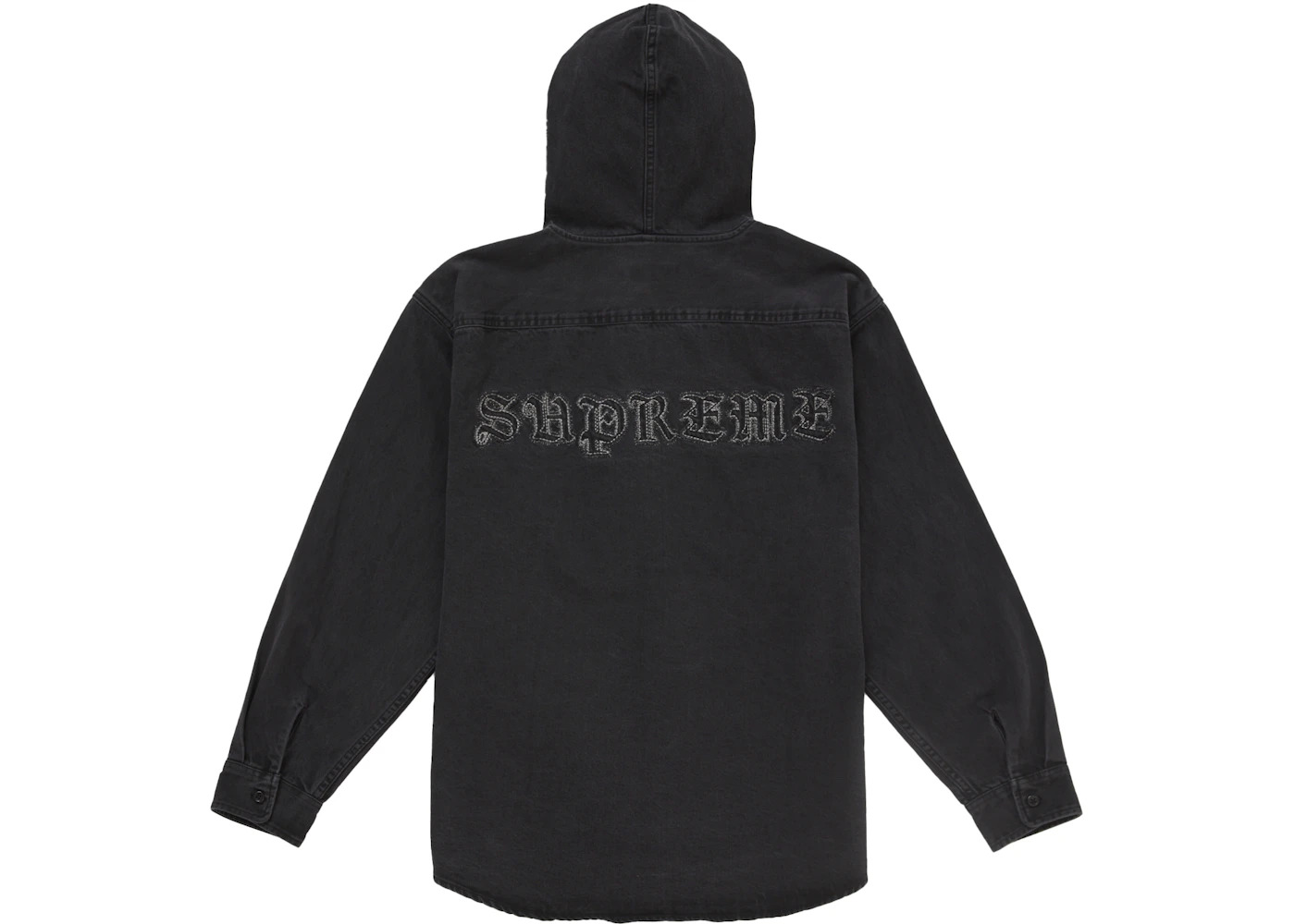 Supreme Hooded Denim Shirt Black - 2