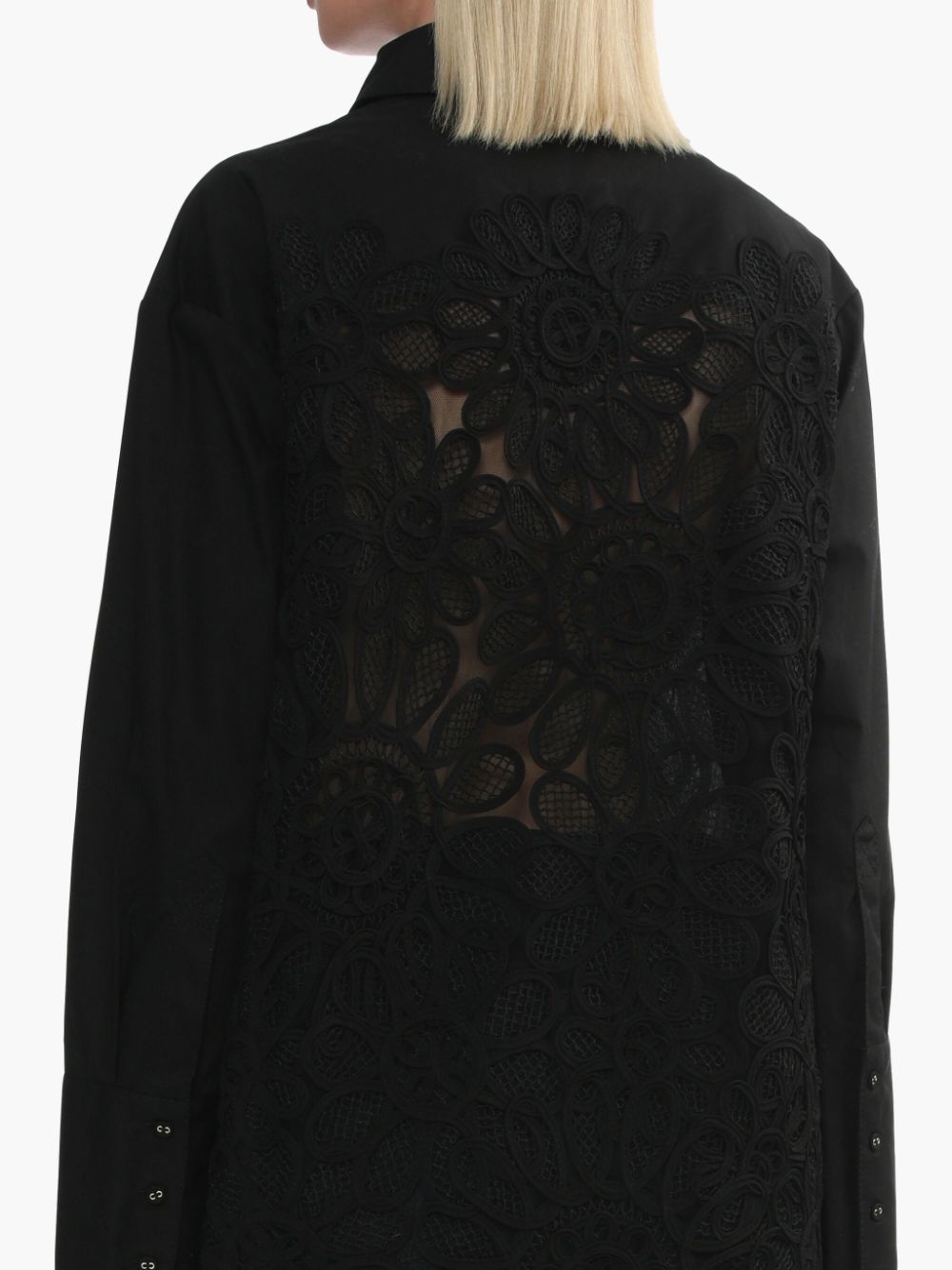 floral-lace detailing shirt - 5