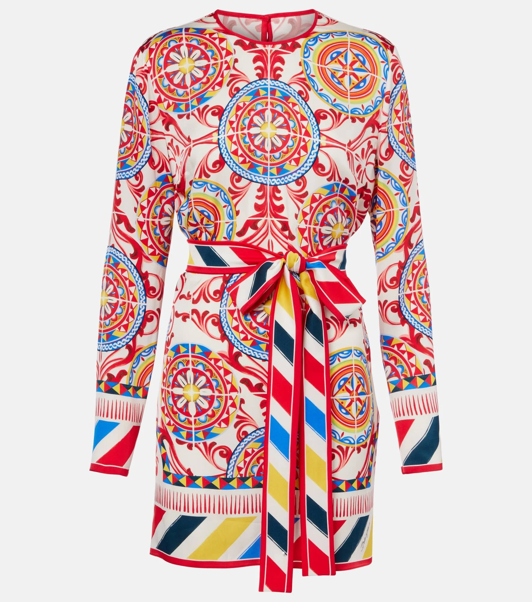 Belted printed silk top - 1